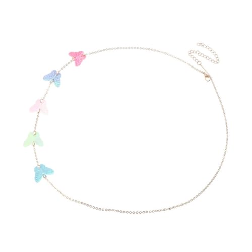 DEARMAMY 1 Stück Schmetterling Taillenkette Bikini Taille Bauchkette Strand Körperkette Taille Zubehör Taillenketten Für Frauen Bunter Taillengürtel Silbergürtel Bunte Körperkette von DEARMAMY