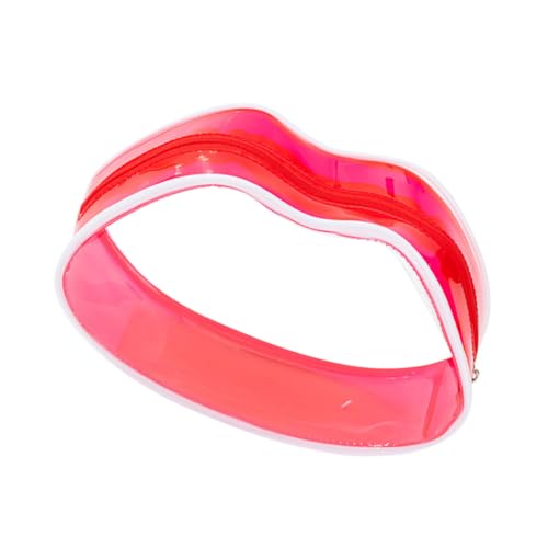 DEARMAMY 1 Stück Transparente Schminktasche Klare Reise-kulturtasche Bad Wasserdicht Seifensäckchen Männer Toilettenbeutel Reise-kulturbeutel Kosmetiktasche Kosmetikspeichertasche Rot PVC von DEARMAMY