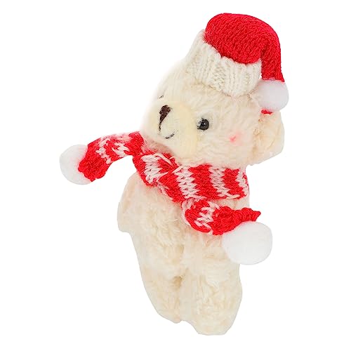 DEARMAMY 1 Stück Weihnachtsbär Anhänger Weihnachten Kuscheltiere Das Tier Mini Plushies Plüsch Schlüsselanhänger Mini Mini Kuscheltiere Schlüsselanhänger Ornament Bär Schlüsselanhänger von DEARMAMY