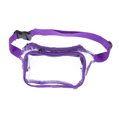 DEARMAMY 1 Stück transparente Bauchtasche Outdoor Bauchtasche Handy gurteltaschen wasserfeste Bauchtasche Sport Bauchtasche Geldbörse Taille Hüfttasche für Damen Reitgürteltasche PVC Violet von DEARMAMY