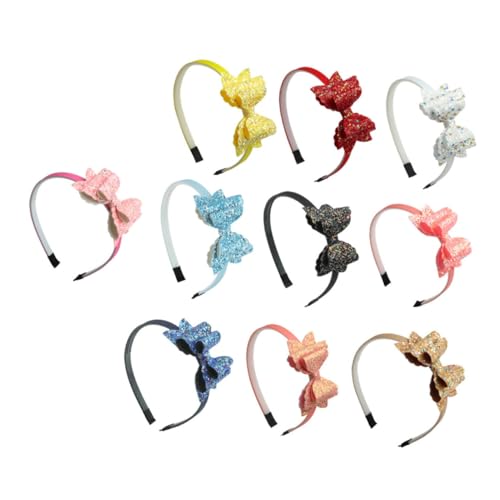 DEARMAMY 10stücke Haarreifen Für Junge Mädchen Mit Schleifen-dekor Und Glitzer-haarschmuck Party-stirnband Aus Hochwertigen Materialien Haarschmuck Für Besondere Anlässe von DEARMAMY