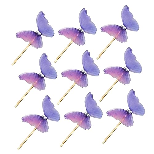 DEARMAMY 10 Stück Schmetterlinge Haarnadeln für Mädchen Dekorative Haarspangen mit Perlen Haar Clips für Partys und Reisen Bunte Haarschmuck Zubehör von DEARMAMY