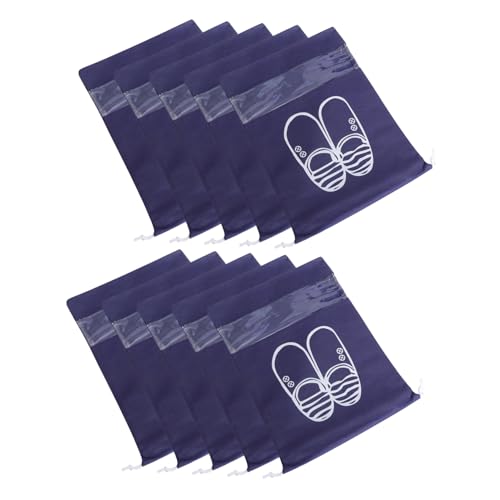 DEARMAMY 10 Stück Schuhaufbewahrungsbeutel Transparente Staubbeutel Für Geldbörsen Schwarzer Kordelzugbeutel Tragbarer Schuh Reisekoffer Schuhbeutel Mit Großer Kapazität Weiße Schuh von DEARMAMY