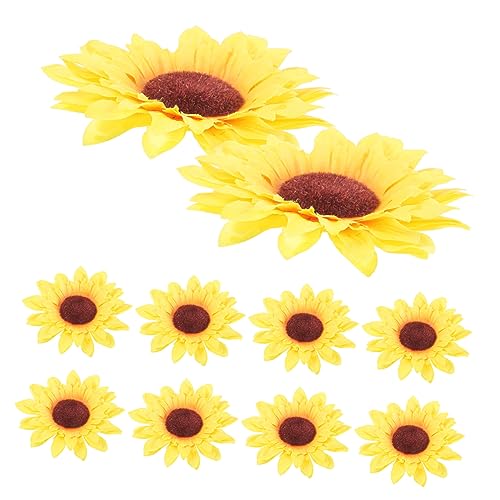 DEARMAMY 10 Stück Sonnenblumen-Haarnadel Dekorationen große Haarspangen Barrette Haarklammern Alligator-Haarspangen für Frauen Rechnung Mädchenhaarclip Halter für Haarspangen Metall Gelb von DEARMAMY