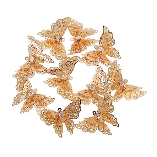 DEARMAMY 10 Stück Schmetterling Haarnadel Selbstgemacht Zubehör Antike Haarschmuck für Damen Handgefertigte Haarstäbe Kristallmaterial Vintage Haardekoration von DEARMAMY