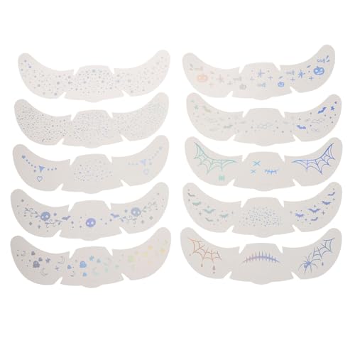 DEARMAMY 10 Stück Teiliges Halloween Gesichtstätowierung Selbstklebende Temporäre Gesichtstattoo Aufkleber Süße Freckle Patches für Hautfreundlich Einfach Anzuwenden für Festival Make Up von DEARMAMY
