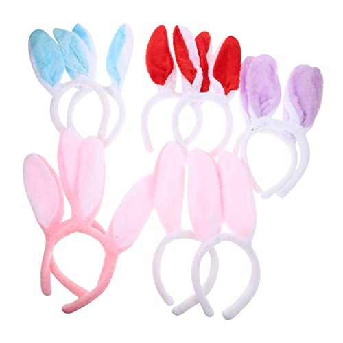 DEARMAMY 10 Stück Teiliges Plüsch Kaninchenohren Haarreif Weiche Biegsame Hasenohren Haarbänder für Kostüm Fasching Karneval Party Ostern Halloween Kindergeburtstag und Cosplay von DEARMAMY