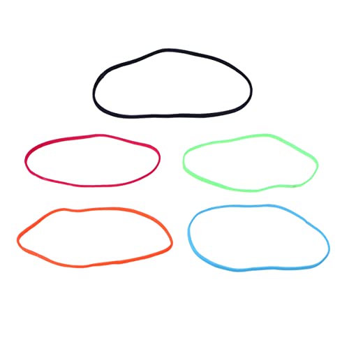 DEARMAMY 10 Stück Teiliges Rutschfeste Sport Stirnbänder für Damen und Herren Elastische Haarbänder in Fluoreszierend Grün Rosa Orange und Blau für Yoga Laufen und Fitness von DEARMAMY