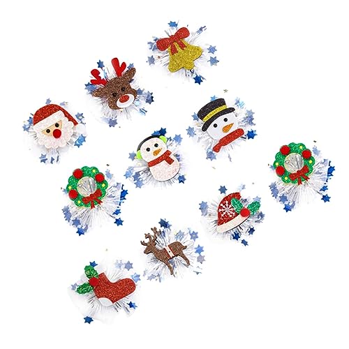 DEARMAMY 10 Stück Teiliges Weihnachts Haarspangen mit Einzigartigem Xmas Design Stabile Haarklammern für Mädchen Vielseitig Verwendbar für Weihnachten Partys Cosplay Geeignet für von DEARMAMY