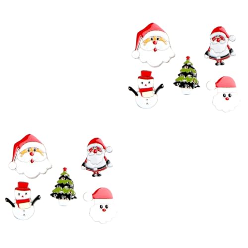 DEARMAMY 10 Teiliges Weihnachtsbroschen Niedliche Weihnachtsmann Broschen Stabile Festliche Anstecknadeln für Kleidung und Jacken Xmas Accessoire für Damen und Herren von DEARMAMY