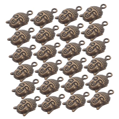 DEARMAMY 100 Stück Buddha Kopf Anhänger Charms aus Langlebiger Metalllegierung Vintage Tibet Stil Perlen mit Vorgebohrtem für DIY Armbänder Schlüsselanhänger und Schmuckherstellung von DEARMAMY