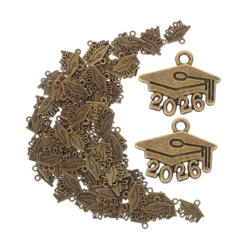 DEARMAMY 100 Stück Graduation Cap Charms Mini Anhänger für Schmuckherstellung Abschlusskappe DIY Schmuckzubehör für Halsketten Armbänder Schlüsselanhänger Vielseitige Bastel accessoires von DEARMAMY