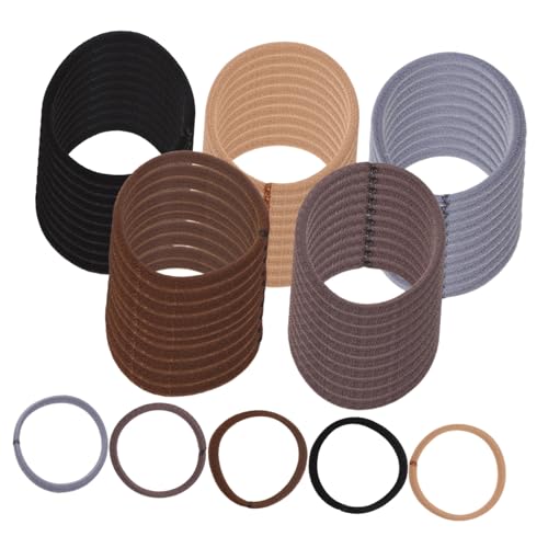 DEARMAMY 100 Stück Haarbänder Kaffeebraun Hohe Elastizität Weiche Haargummis Schonend Für Lockiges Mitteldickes Haar Ponytail Halter Für Frauen Mädchen Alltag Und Sport von DEARMAMY