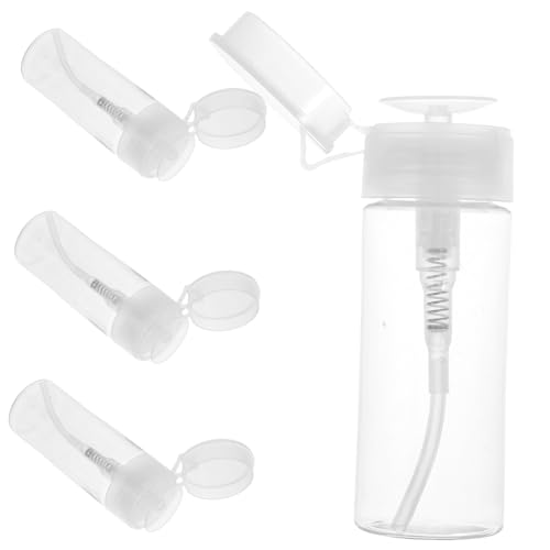 DEARMAMY 100ml Nagellackentferner Pressflasche Pumpspender Flasche aus PP/PET für Make Up Entferner Lotionen Reiseflasche für Kosmetik Transparente Flasche für Nagelpflege von DEARMAMY
