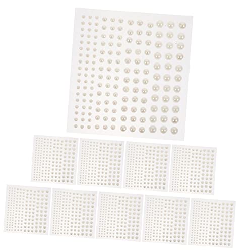 DEARMAMY 10Blätter Selbstklebende Perlen Aufkleber für DIY Gesichts und Körperdekoration für Partys Festivals und Cosplay Pastellfarben Perlendekoration von DEARMAMY