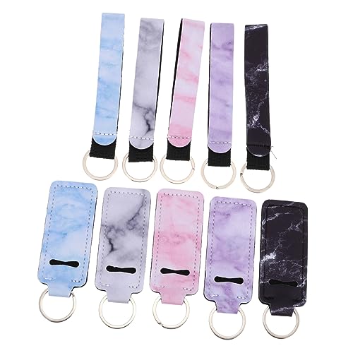 DEARMAMY Elegante Marmor Lippenstift Abdeckung Schlüsselanhänger 10 Stücke Set Multifunktions Tasche Teile von DEARMAMY