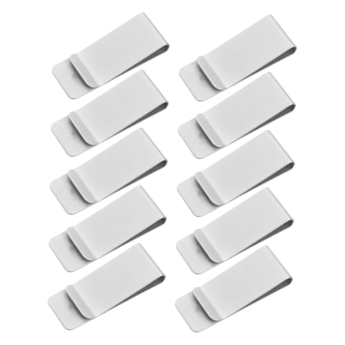 DEARMAMY 10st Geldklammer Aus Messing Portemonnaie Herren Geldbeutelherren Herren Geldbörse Herren-geldbörsen Brieftasche Minimalistischer Geldhalter Clip Für Geld Rostfreier Stahl Silver von DEARMAMY