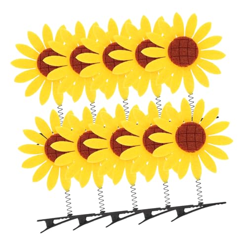 DEARMAMY 10stücke Sonnenblumen Haarspangen Für Damen Und Mädchen Haarklammern Mit Sunflower Design Haarschmuck Für Verschiedene Anlässe Einfach Zu Tragen Und Vielseitig Einsetzbar von DEARMAMY