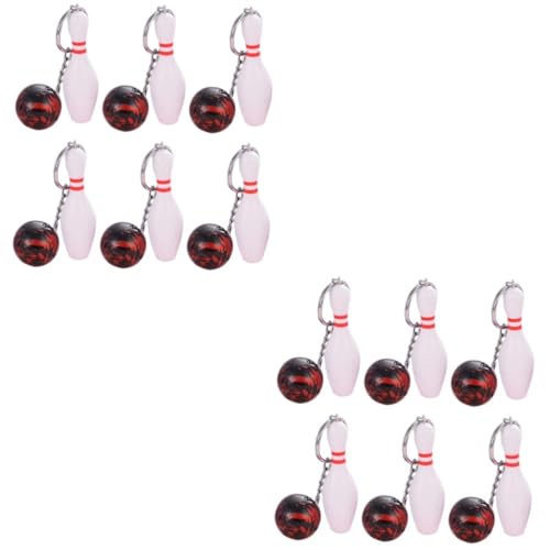 DEARMAMY 12stücke Bowling Schlüsselanhänger Lustige Cartoon Zufälligen Farben Als Dekoration Für Taschen Und Schlüsselbund Für Bowling-Fans Und Sportliebhaber von DEARMAMY