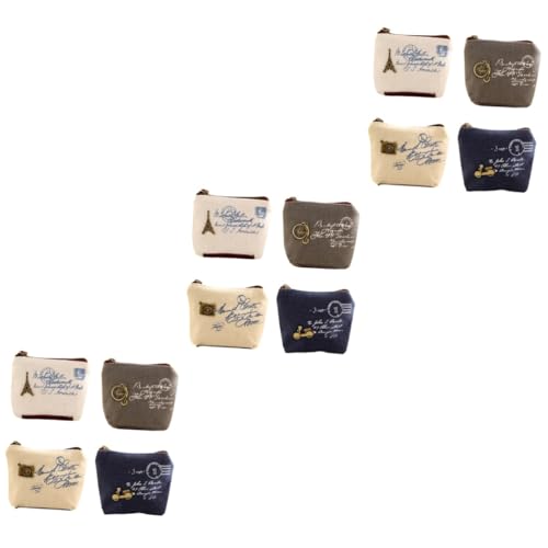 DEARMAMY 12 STK Münzbeutel Mini-geldbörse Münztaschen Aus Segeltuch Vintage-geldbörse Kleine Reißverschlusstasche Geldbörse Mit Reißverschluss Geldbörse Reißverschluss Kleines Kartenetui von DEARMAMY