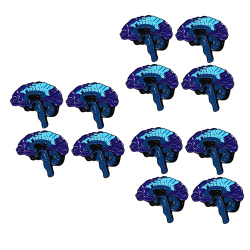 DEARMAMY 12 Stck Cartoon Brustnadeln Menschlicher Gehirnform Blaue Legierungsbrosche als Niedliche Anstecknadel für Kleidung Detailliertes Design Modisches Accessoire für Damen von DEARMAMY