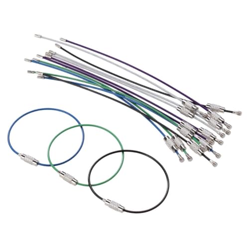 DEARMAMY Edelstahl Draht Schlüsselring Kabel Ringe Schlaufen Gepäckanhänger ID Tag Halter Zufällige Farbe von DEARMAMY
