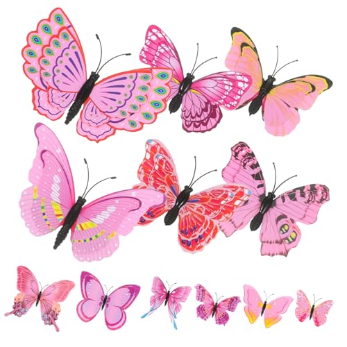 DEARMAMY 12 Stück Haarnadeln Haarschmuck Für Frauen Haarspangen Große Haarspangen Für Mädchen Haarschmuck In Partyform Schmetterlinge Schmetterlingsharz Rosa von DEARMAMY