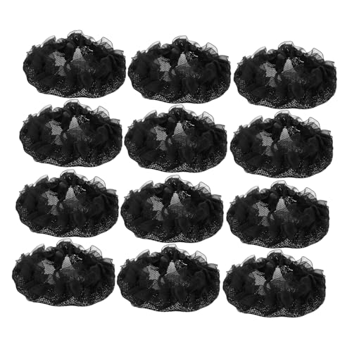 DEARMAMY 12stücke Perückenkappe Aus Elastischer Spitze Für Langes Haar Haarnetze Mit Blumenrand Dutt-maker Für Frauen Dutt-abdeckung Für Hochsteckfrisuren Wiederverwendbare Haarnetze von DEARMAMY