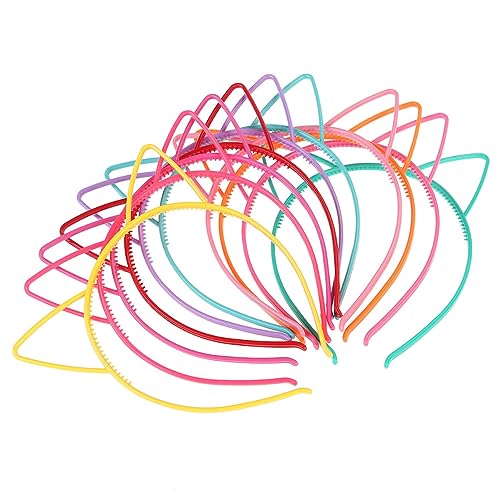 DEARMAMY 12stücke Katzenohr-haarbänder Für Junge Mädchen Katzenohr-haarreifen Aus Hochwertigem Material Verformungsbeständig Und Leicht Für Kostümpartys Karneval Und Festivals von DEARMAMY