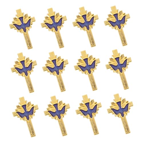 DEARMAMY 12 Stück Tauben und Kreuz Anstecknadeln Emaille und Vintage Legierung Symbolische Religiöse Broschen für Taschen Kleidung Rucksäcke und Festliche Anlässe Leicht und Komfortabel von DEARMAMY