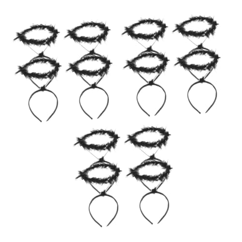 DEARMAMY 12 Stück Teiliges Engels Stirnband für Erwachsene Weiches Kunststoffhaarreif mit Heiligenschein Modisch und Langlebig als Kostümzubehör für Fasching Weihnachten und Party von DEARMAMY