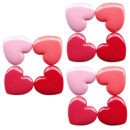 DEARMAMY 12 Stück Teiliges Herzförmiges Nachfüllbares Kosmetikbehälter mit Spiegel Leicht und Tragbar für Lippenbalsam Lippenstift Augencreme Kunststoff Geruch für Damen Zufällige Farbe von DEARMAMY
