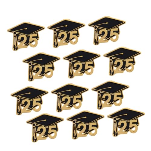 DEARMAMY 12 Stück Teiliges Metall Anstecknadeln Abschlussmütze Graduation Brooch Pins Klassisches Design Langlebig Geeignet für Abschlussfeier Erinnerungsstücke von DEARMAMY