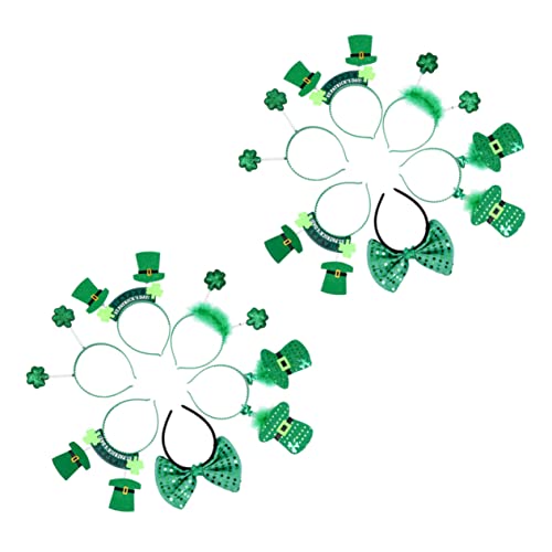 DEARMAMY 12 Stück Teiliges Patricks Day Stirnband Grünes Kleeblatt Haarschmuck für Erwachsene Bequemes Langlebiges Material Rutschfestes Kopfband für Festlichkeiten und Kostüme von DEARMAMY