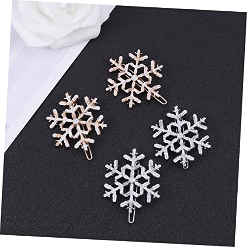 DEARMAMY 12 Stück Teiliges Weihnachts Haarclips Schneeflocken aus Hochwertiger Legierung Haarklammern für Damen Mädchen Silber Gold Glänzend Festlich von DEARMAMY