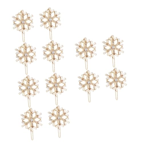 DEARMAMY 12 Stück Teiliges Weihnachts Schneeflocken Haarspangen aus Goldfarbene Festliche Haarschmuck für Damen Vielseitig für Weihnachten Geburtstage Partys und Tägliches Styling von DEARMAMY