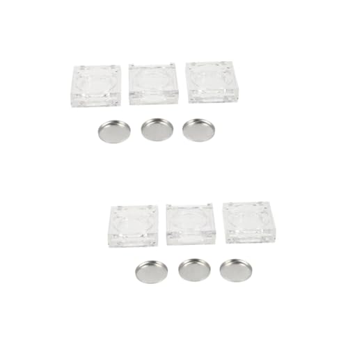 DEARMAMY 12 Stück Transparente Lidschatten Aufbewahrungsboxen Aluminium Tray Nachfüllbare Blush Behälter Kompakte Kosmetik Organizer Vielseitig für Concealer Puder für Reisen von DEARMAMY