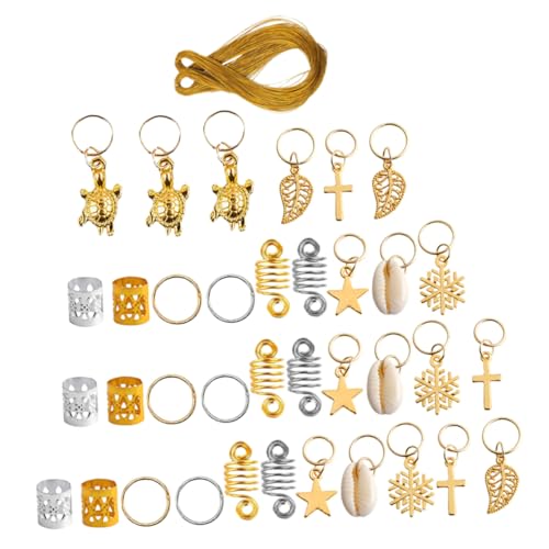 DEARMAMY 121 Stücke Haarschmuck Ringe Dreadlocks Flechtringe für Selbstgemacht Haarmanschetten Metall Flexibel Langlebig für Festival und Party von DEARMAMY