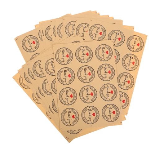 DEARMAMY 12stücke Herz-kraftpapier-aufkleber Dekorative Lebensmittelverpackungsaufkleber Umschlagaufkleber Backaufkleber Verschlussetiketten Für Geschenke von DEARMAMY