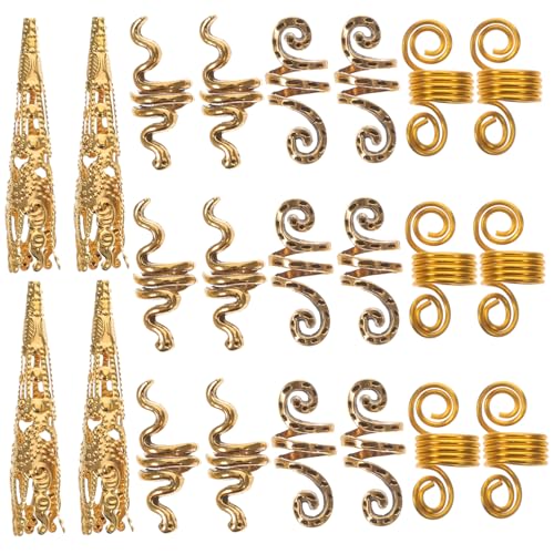 DEARMAMY 130stücke Haarschmuck Für Dreadlocks Perlen Für Haarzöpfe Haarschmuckanhänger Flechtzubehör Zopfhaaranhänger Haarschmuck Für Zöpfe Haardekorationen Für Dreadlocks von DEARMAMY