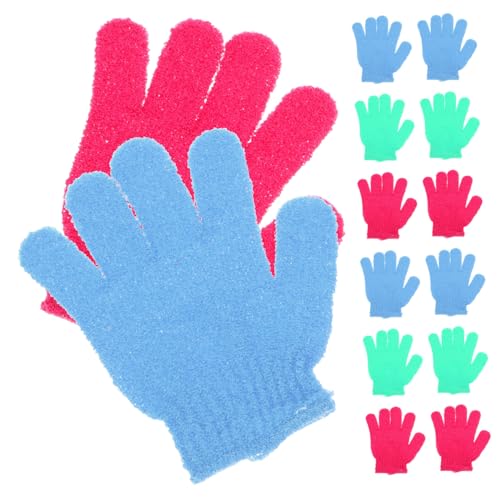 DEARMAMY 14 Stück Teiliges Badewaschlappen Finger Duschhandschuhe zur Hautpeeling und Rückenmassage für Jungen und Gemischt Exfolierende Handtücher für Körperpflege von DEARMAMY
