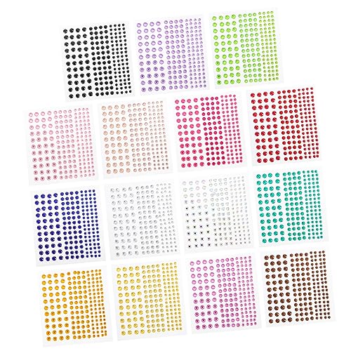 DEARMAMY 15 Blätter Nagelkunst Aufkleber Nageljuwelen Selbstklebende Nagelaufkleber Selbstklebende Strass Aufkleber Juwelenaufkleber Für Gesichts Make Up Edelsteine von DEARMAMY