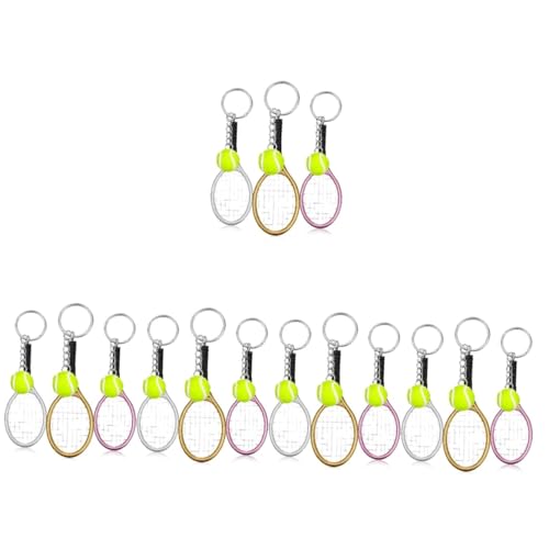 DEARMAMY 15stücke Mini Tennis Racket Schlüsselanhänger Mit Tennisball Und Schläger Anhänger Kreative Schlüsselringe Für Tennisliebhaber Für Sportfans von DEARMAMY