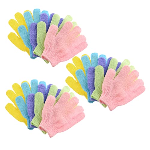 DEARMAMY 15 Stück Badehandschuhe Duschpinsel Fäustling Badetuch Massagehandschuh Für Den Rücken Handschuhartige Waschhandtücher Peeling-handtuch Badehandtücher Zufällige Farbe von DEARMAMY