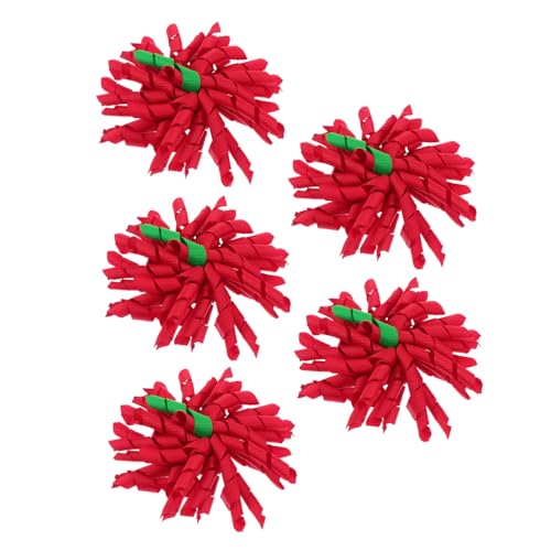 DEARMAMY 15 Teiliges Weihnachts Haargummis für Mädchen Lockige Schleifen Haarklammern Festliche Haarschmuck Clips Schonend Dekorativ für Weihnachten und Party von DEARMAMY