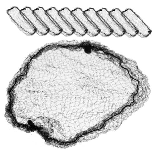 DEARMAMY 150 Stück Haarnetz Haarhaube aus Seide Haarzubehör Haarknotennetz Brötchennetze für Ballett Dutthülle für Damen Haarbrötchenhalter Brötchen Netz Stoff Black von DEARMAMY