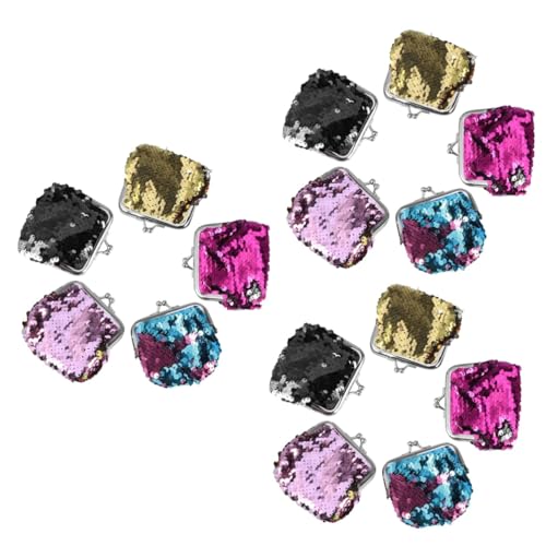 DEARMAMY 15stücke Damen Mini Pailletten Handytasche Glitzer Münztasche Für Mädchen Multifunktionale Kosmetiktasche Für Reisen Und Alltag Farben Zufällig von DEARMAMY