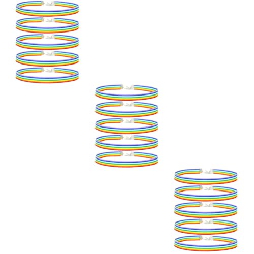 DEARMAMY 15stücke Teiliges Bunte Regenbogenhalskette Kreative Clavicle Chain Für Frauen Und Mädchen Schmuck Für Strandpartys Und Besondere Anlässe Breit von DEARMAMY