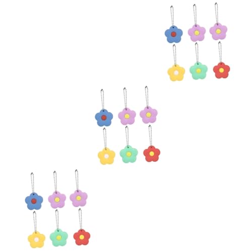 DEARMAMY 18 STK Schlüsselanhänger mit Blütenblatt Schlüsselkappen Decken Tags ab süße Schlüsselkappenabdeckungen Auto schlüsselanhänger car Keychain Schlüsselidentifikationsabdeckung von DEARMAMY