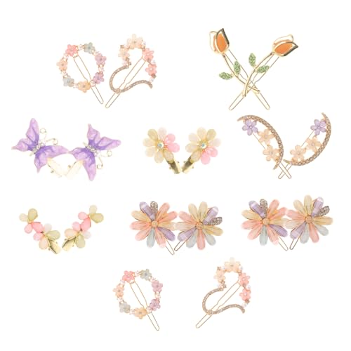DEARMAMY 18stücke Schmetterling Haarklammer Für Damen Haarstyling-tools Mit Strasssteinen Haarspangen Mit Blumen Und Herz Haarschmuck Für Hochzeit Und Party Sicherer Sitz Und Bequeme von DEARMAMY